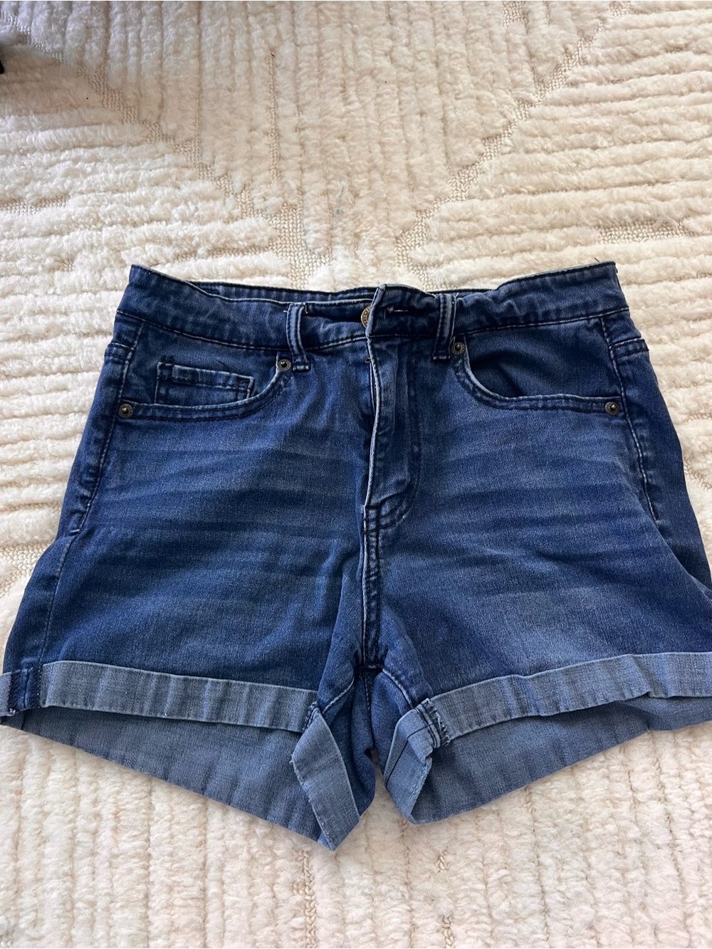 Aeropostale Dark Blue Cuffed Denim Shorts